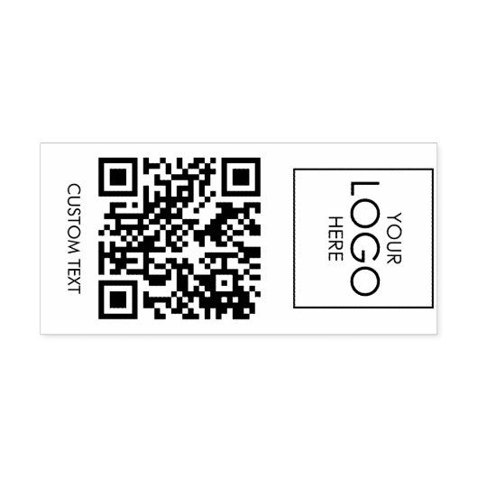 QR Code Aangepaste Tekst Business Logo Gepersonali Zelfinktende Stempel (Design)