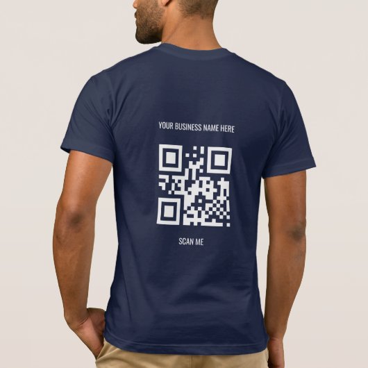 QR Code Aangepaste Tekst en Afbeelding Promotie Ma T-shirt (Achterkant)