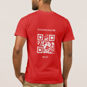 QR Code Aangepaste Tekst en Afbeelding Promotie T-shirt (Achterkant)