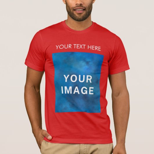 QR Code Aangepaste Tekst en Afbeelding Promotie T-shirt (Voorkant)
