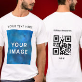 QR Code Aangepaste Tekst en Afbeelding Promotie Wi T-shirt