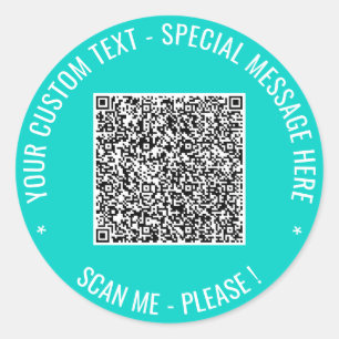QR-code Aangepaste tekst en kleur Sticker Sjabloon