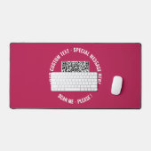 QR Code Aangepaste Tekst en Kleuren Desk Mat (Keyboard & Muis)