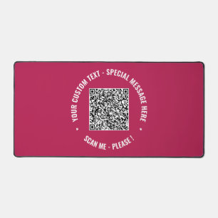 QR Code Aangepaste Tekst en Kleuren Desk Mat