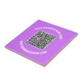 QR Code Aangepaste Tekst en Kleuren Paarse Keramis Tegeltje (Zijkant)