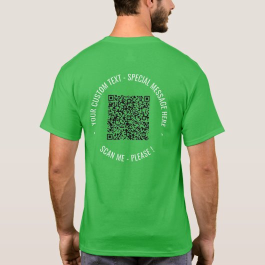 QR Code Aangepaste Tekst en Kleuren Promotie T-Shi T-shirt (Achterkant)