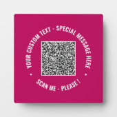 QR Code Aangepaste Tekst en Kleuren Uw Plaquegift Fotoplaat (Voorkant)