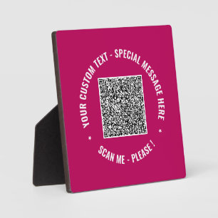 QR Code Aangepaste Tekst en Kleuren Uw Plaquegift Fotoplaat