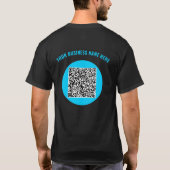 QR Code Aangepaste Tekst en Kleuren Zakelijk T-shi T-shirt (Achterkant)
