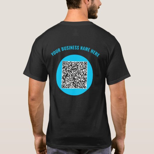 QR Code Aangepaste Tekst en Kleuren Zakelijk T-shi T-shirt (Achterkant)