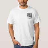 QR Code Aangepaste Tekst Gepersonaliseerd Zakelijk T-shirt (Voorkant)