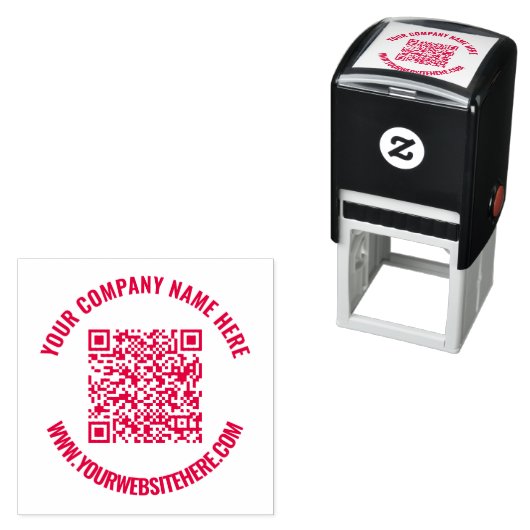 QR-code aangepaste tekst gepersonaliseerde zelf-in Zelfinktende Stempel (In situ)