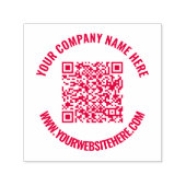 QR-code aangepaste tekst gepersonaliseerde zelf-in Zelfinktende Stempel (Design)
