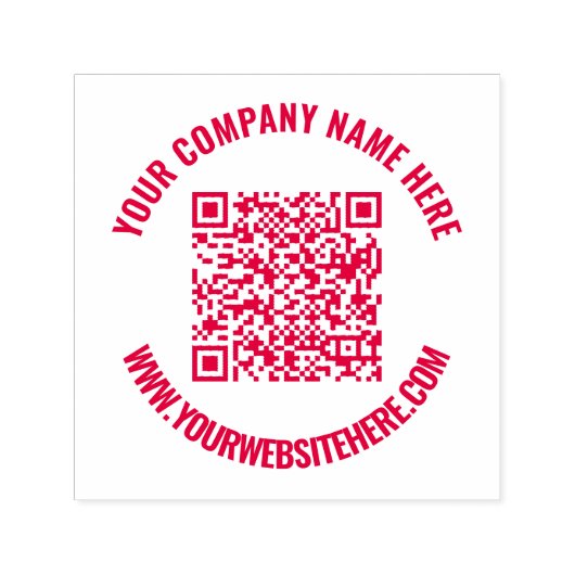 QR-code aangepaste tekst gepersonaliseerde zelf-in Zelfinktende Stempel (Design)