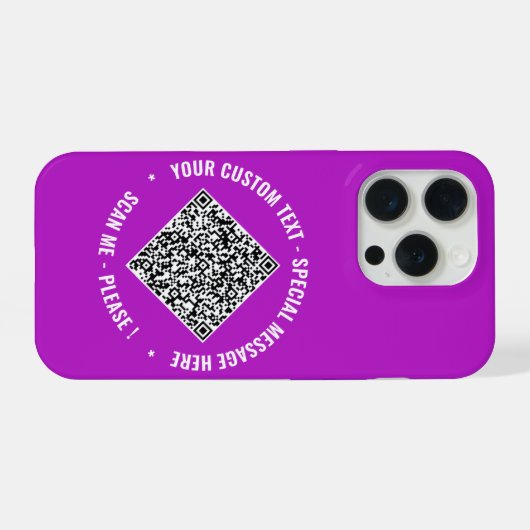 QR Code Aangepaste tekst iPhone Case Uw Kleuren iPhone Hoesje (Achterkant horizontaal)