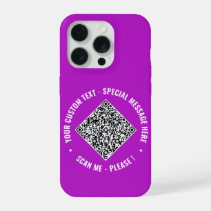 QR Code Aangepaste tekst iPhone Case Uw Kleuren iPhone 15 Pro Case