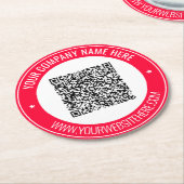 QR Code Aangepaste Tekst Papier Onderzetter - Kies (Gebogen)