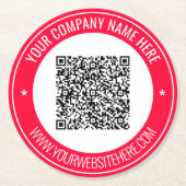 QR Code Aangepaste Tekst Papier Onderzetter - Kies (Voorkant)