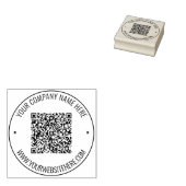 QR-code Aangepaste tekst Ronde rubberen stempel Sj (Gestempeld)
