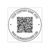 QR-code Aangepaste tekst Ronde rubberen stempel Sj (Afrduk)