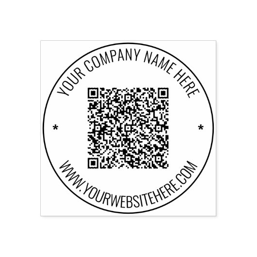QR-code Aangepaste tekst Ronde rubberen stempel Sj (Afrduk)