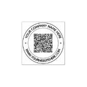 QR-code Aangepaste tekst Ronde rubberen stempel Sj (Afrduk)