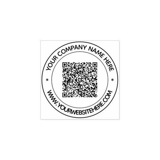 QR-code Aangepaste tekst Ronde rubberen stempel Sj (Afrduk)
