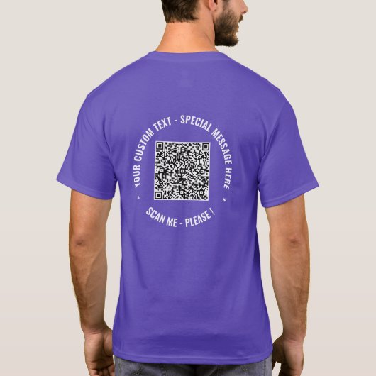 QR-code aangepaste tekst speciale verrassing T-Shi T-shirt (Achterkant)