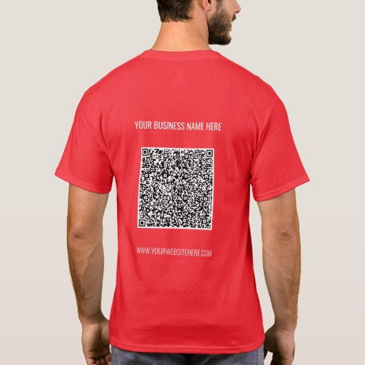 QR Code Aangepaste Tekst T-shirt Promotie Bedrijf (Achterkant)