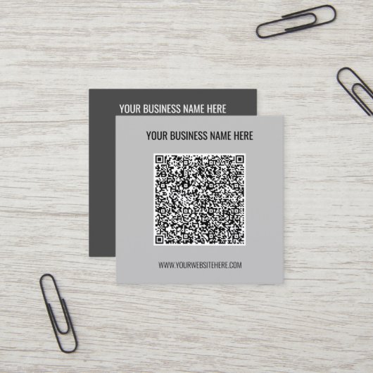 QR Code Aangepaste tekst Visitekaartje - Kies kleu (Voorkant / Achterkant in situ)