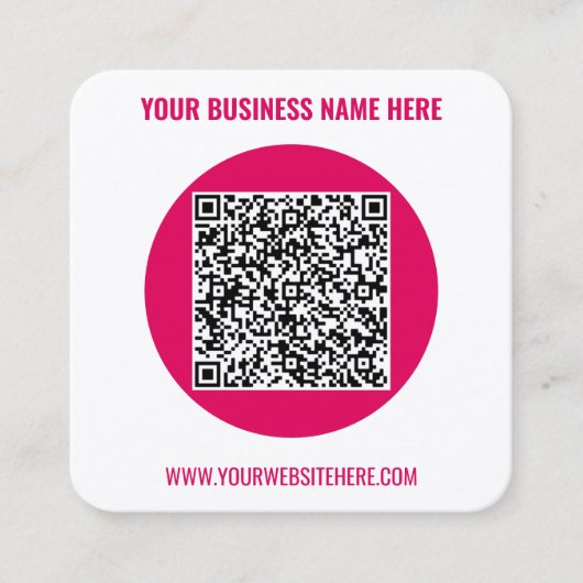 QR Code Aangepaste tekst Visitekaartje Kies kleure (Voorkant)