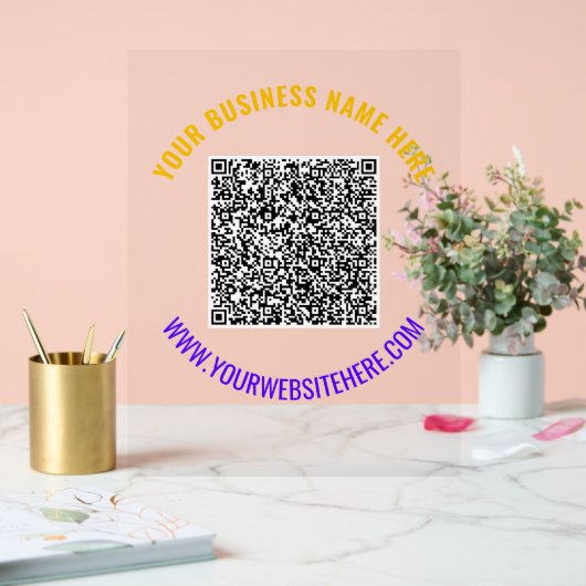 QR-code Aangepaste tekst Zakelijk Acrylaat bord Sj (Huwelijk)