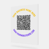 QR-code Aangepaste tekst Zakelijk Acrylaat bord Sj (Hoek)