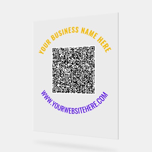 QR-code Aangepaste tekst Zakelijk Acrylaat bord Sj (Hoek)