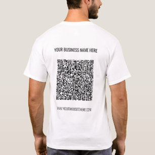 QR-code aangepaste tekst Zakelijke T-shirt Voorbee