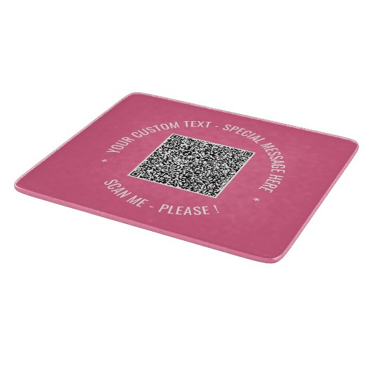 QR-code Aangepaste tekstsnijplank Uw kleuren Snijplank (Hoek)