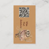 QR-code Aangepaste Wise Owl Solutions Visitekaart Visitekaartje (Achterkant)