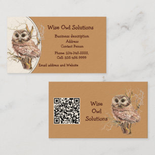 QR-code Aangepaste Wise Owl Solutions Visitekaart Visitekaartje