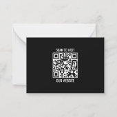 QR-code aanpasbaar modern zwart Notitiekaartje (Achterkant)