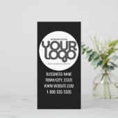 QR-code Aanpasbaar Modern Zwart Zakelijk Bedankkaart (Staand voorkant)