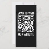 QR-code Aanpasbaar Modern Zwart Zakelijk Bedankkaart (Achterkant)