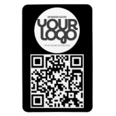 QR-code Aanpasbare Moderne Zwarte Zakelijke Kaart Magneet (Verticaal)