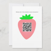 QR Code Aardbei Baby shower Baby Meisje 2024 Kaart (Achterkant)