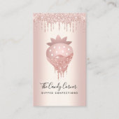 QR-code Aardbei Roos Gold Drip Confection Sweet Visitekaartje (Voorkant)