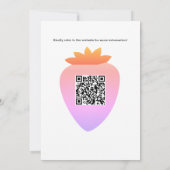 QR Code Aardbei Roze Baby shower Baby Meisje Kaart (Achterkant)