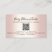 QR-code Aardbeien Roos Gold Drids Confectie Chef Visitekaartje (Achterkant)