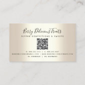 QR-code Aardbeien Roze Glitter Confection Gold Visitekaartje (Achterkant)