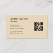 QR-code aardetoon artsy goud lijst visitekaartje (Achterkant)