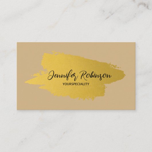 QR-code aardetoon artsy goud lijst visitekaartje (Voorkant)