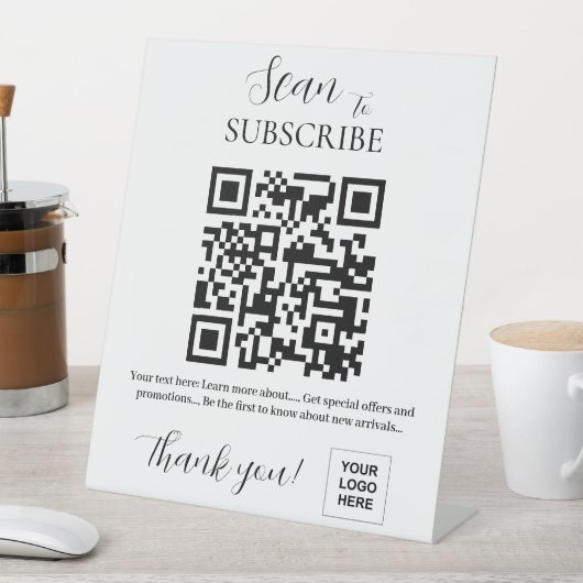 QR-code abonneren Reclamebord Met Voetstuk (Insitu)